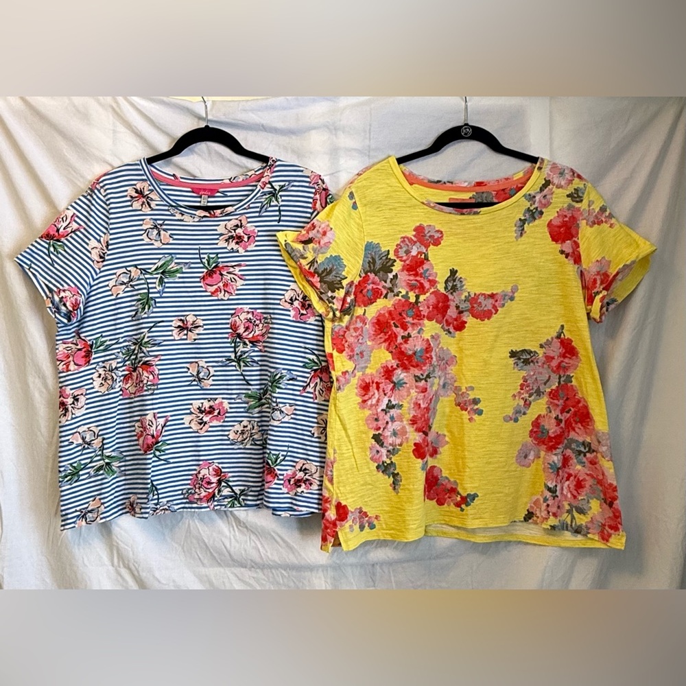 TWO Joules Carly T-Shirts - Good Used Cond Size 14 & 16 (similar in size) Bundle